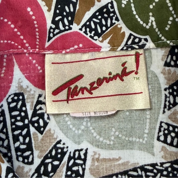Vintage Tanzerina! Shirt Woman’s Medium Multicolor Hibiscus Hawaiian 90’s Y2K - Picture 3 of 10